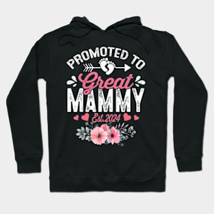 Promoted To Great Mammy EST 2024 Floral Hoodie